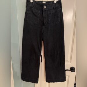 Maeve Collette cropped black denim jean size 28